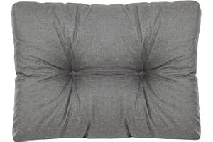 PFM HOME Palettenkissen Outdoor-Kissen Wasserdicht für Palettensofa Palettenmöbel Europaletten - Gartenkissen Seitenkissen Paletten-Auflagen Gesteppt 60 x 40 cm - Dunkelgrau