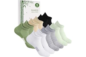 Blu Ninfee Bambusowe skarpety treningowe damskie 3-5/6-8, damskie skarpety do biegania do kostek, oddychające krótkie skarpety sportowe, prezenty dla kobiet, dziewcząt, lato, 6 par