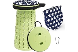ALEVMOOM Sgabello Pieghevole Portatile, Sgabello Telescopico Portatile Sgabello da Campeggio Carico Massimo 440lb Pieghevole Aggiornato Sgabelli Pieghevoli Regolabili per Viaggi all'aperto