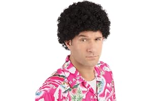 FORUM NOVELTIES Realistic Black Short Curly Afro Wig for Men, 1 Pc. - Perfect Accessory for 70's Themed Parties, Costumes, Events, & More Halloween Halloween