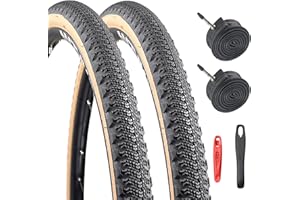 MEGHNA 700x42c Road & Gravel Bike Tyre Set - High-Grip, Puncture-Resistant w/Butyl Inner Tubes & Tyre Levers (42-622, 29x1.6")