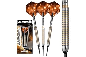 Mission Darts D9686 Ardent | 18g Professional Soft Tip Darts Set Including Brass Barrels, Points and Flights, M1, Silver/Orange