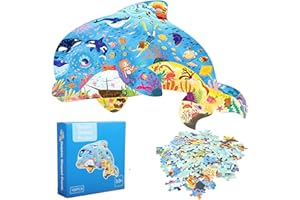 WIDISUN Dolphin Kids Puzzle 108 Pieces Ocean Jigsaws for Children Age 4 5 6 7 8 9 10 Years, Best gift Jigsaw Puzzles for Kids Age 8-10 Year for Boys & Girls