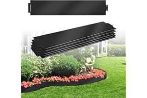 LARS360 Rasenkante Metall Rasenkante Verzinkt Mähkante Metall Beetumrandung Beeteinfassung - Schwarz Spleißanordnung (25M, 100 x 18 cm)