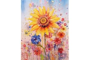 Tucocoo Sunflower Paint by Number for Adults Beginner, DIY Digital Oil Painting Kits on Canvas with Brushes and Acrylic Pigment, Beautiful Blossom Floral for Home Wall Decor 16x20 inch (Frameless)