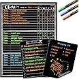 JJPRO Magnetic Dry Erase Chore Chart Blackboard for Fridge-Behavior Chart Chalkboard for Multiple Kids-One Chore Chart and Two Bonus Dry Erase Pad/Grocery Blackboards