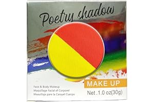 HISUNBEN Farba do twarzy i ciała – klasyczna biel, 30 g, wysokiej jakości, profesjonalny, pojedynczy pojemnik na bazie wody, farba do twarzy i ciała dla dorosłych, dzieci, na karnawał (czerwony + żółty)