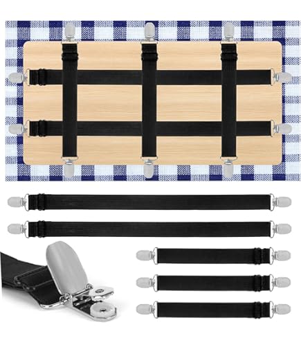 Aongray Lot De 8 Pinces à Nappe En Acier Inoxydable - 5 X 4 Cm - Noires - Robustes - Pour Tables à Manger En Intérieur Et En Extérieur, Jardins, Restaurants, Soirées Familiales