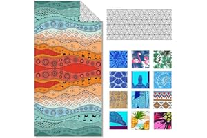 IGINOA Strandtuch XXL Microfaser Strandhandtücher Mikrofaser Badetuch 1Set Beach Towels 180x90 Schnelltrocknend Dünn Strandtücher Groß Leicht Badehandtuch Strand Bunt Damen Microfasertuch