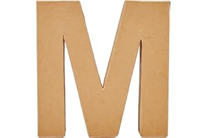 Glorex Lettre M en Carton 17,5X5,5cm, Naturel