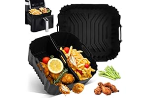 Pietuley Molde Silicona Freidora de Aire Para Cosori 4,7L/5,5L/6L/6,4L, Accesorios Airfryer para Cecotec 5L/5,5L/6L, Recipiente Air Fryer para Russell Hobbs XXL 8L/8,3L & Philips 6,2L& Ninja 6,2L
