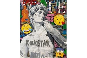 Tucocoo Divertente graffiti da dipingere con i numeri, per adulti, street pop art, kit fai da te per pittura a olio su tela con pennelli e pigmento acrilico, immagine astratta creativa per la