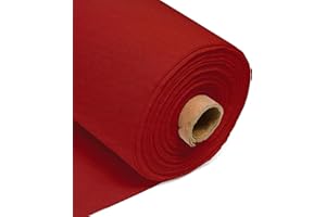 DISCOUNT FABRICS LTD Acrylic Felt Fabric 60 Inch 150cm Wide - Sewing Craft Material - Black, White, Yellow, Green, Brown, Orange, Grey, Blue, Red, Pink, Purple - Felt Sheets for Crafting & Decorations(Red, 0.5m)