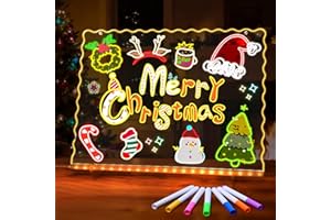 Ammonite Lumiboard LED Drawing Board, Transparent Acrylic Tablet with Remote. USB Powered Dimmable Art Kit with Timer, 7 Color Options, for Creative Fun and Modern Home Decor, Gift for Young Artists