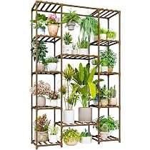 Support Pour Plantes D'Intérieur 6 Niveaux En Bambou - Étagère Multi-Plantes Pour Salon Et Balcon