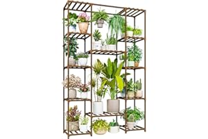 Bamworld Support Plantes Intérieur 158 cm, Grand Porte Plante Intérieur en Bois, Étagère Plante pour Plantes Multiples, Porte Plante Extérieur Suspendu pour Salon, Jardin, Balcon, Décoration Maison