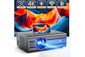 【Auto Focus & Keystone】Projector,4K Projector with WiFi 6 Bluetooth5.3, iSinbox 26000 Lumens Full HD 1080P,50%-100% Zoom Outdoor Projectors,300" LCD Home Cinema Proyector for Smartphone/TV Stick/PPT
