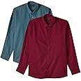 Amazon Brand - Symbol Men's Solid Cotton Formal Shirt | Casual | Plain | Full Sleeve | Combo Pack of 2-Regular Fit (Available in Plus Size)