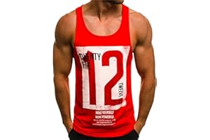 HOTCAT Canotte Uomo Canotterie Sportivo Palestra Muscolo Gilet Lettera Stampata Veste Casual Tank Top Senza Manica Estate T-Shirt
