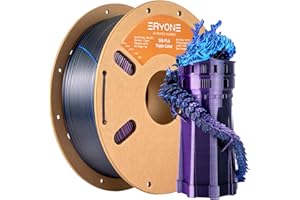 ERYONE Tri Color Silk PLA Filament 1.75mm, 3D Printer Filament PLA +/-0.03mm 1KG/ Szpula, Jedwab Niebieski Fioletowy Czarny (Niebieski Fioletowy Czarny)