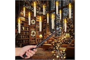 Tiazhan Velas Flotantes con Varita, 12 piezas Vela Flotante con a Distancia, Velas Led Sin Llama Funcionan con Pilas, para Interior Exterior Navidad Halloween Hogar Fiesta Decoración (Blanco Cálido)