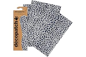 Decopatch Papier No. 614 (schwarz weiß Leopard, 395 x 298 mm) 3er Pack