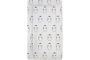 Callowesse Baby Changing Mat 76x45cm. Waterproof, Wipe Clean, Raised Edges, Portable and Foldable – Grey Penguin