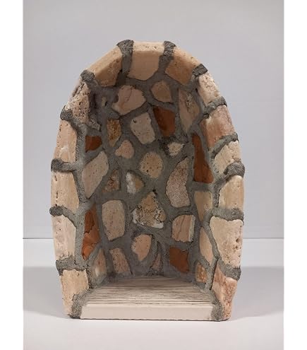 Grotte Marbre Gris Poli Pour Statue 37x26 Cm - Artisanale Italienne - Extérieur & Intérieur - Caravaggio