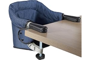 Toogel Siège de Table pour Bébé, Chaise Haute Portable Pilante avec Harnais de Sécurité, Chaise Enfant de Table avec Sac de Transport pour Maison et Voyage (Bleu)