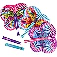 ArtCreativity 9.5 Inch Handheld Butterfly Folding Fans - Pack of 12 Foldable Fans in Assorted Colors and Designs, Goodie Bag Filler, Party Favors and Supplies, Fun Novelties and Gifts for Kids Ages 3+