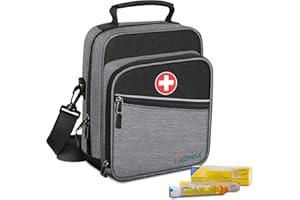 MEDMAX Insulin Cooler EpiPen Carrying Case Insulated, Travel Medication Diabetes Supplies Organizer Bag with Shoulder Strap for Asthma Inhaler, Auvi-Q, Allergy Medicine Essentials, (Grey)