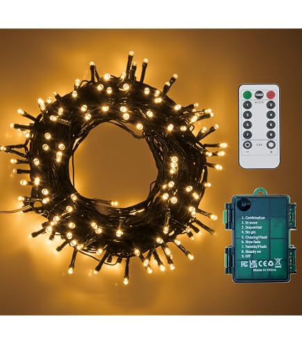 Akku Lichterkette USB Aufladbar – 100 LED Auf 7,4 M, Warmweiß, 8 Leuchtfunktionen, Timer (6/18h), IP44, Bis Zu 10 Tage Leuchtdauer, Ideal Für Weihnachten, Garten & Camping