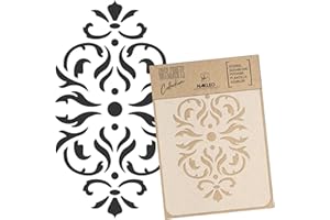 NAKLEO Pochoir pour Peinture Artisanat A3 30x42cm, Modèle en Plastique, Réutilisable, Classique Baroque Ornement, DIY Bricolage Scrapbooking Décoration a Peindre, Mur Sol Bois Tissu Meuble