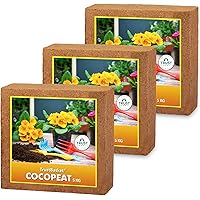 TrustBasket COCOPEAT Block - EXPANDS to 225 litres of Coco PEAT Powder (Set of Three 5kg Blocks)