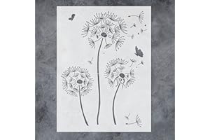 G GSS DESIGNS GSS Designs Löwenzahn-Schablone, groß, 30,5 x 40,6 cm, Blumen, Schmetterling, Schablonen zum Malen auf Holzwänden, Leinwand, Möbel, Handwerk, wiederverwendbar, Löwenzahn, Wandschablonen
