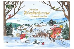 ZILLER PREMIUM QUALITÄT Adventskalender 2021 mit Original Crottendorfer Räucherkerzen aus dem Erzgebirge - der Adventskalender für die ganze Familie