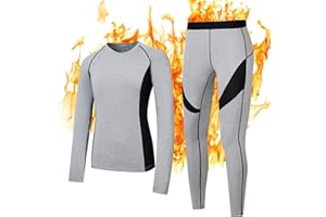 BAYGE Damen Thermounterwäsche Set Lang Innenfleece Atmungsaktiv Antibakterielle Flexibel Skiunterwäsche Funktionsunterwäsche Warme Unterwäsche für zu Hause und Sport im Herbst Winter