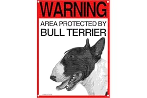 Lovelytiles Bull Terrier Targa ATTENTI al Cane Cartello Warning Area Protected BY