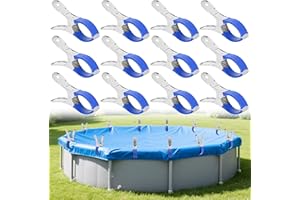 awagas Klammern Metall für Poolabdeckung, 12 Stück Poolklammern für Oberirdische Edelstahl Pools Poolabdeckungs Klemmzwingen mit Starker Spannkraft für Leimen Fotografie Pool Abdeckplane