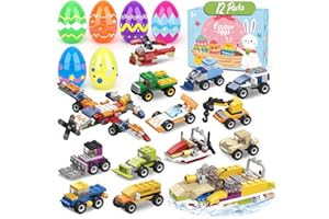 Hoarosall Ostergeschenke Kinder 12 Stück Ostereier Zum Befüllen mit Bausteine für Auto Ostereier Plastik 8,5cm*6cm für Ostereiersuche Osterkörbchenfüller Ostereier Deko Partygeschenk