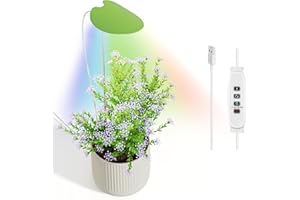 Diivoo Plant Grow Light, LED Growing Light Full Spectrum for Indoor Plants, Height Adjustable Growing Lamp with Auto On/Off Timer 4/8/12/18H, 10 Dimmable Brightness, Idea for Potted Flowers, Plants
