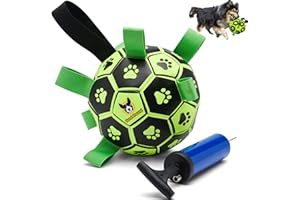 Hundefreund Świecąca piłka dla psa z zakładkami, niezniszczalna z pompką, interaktywna piłka (15 cm) do użytku wewnątrz, na zewnątrz i na wodę