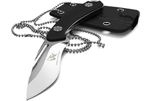 Wolfgangs VERITI Neck Knife Messer - inklusive Kydex Scheide und Kugel Halskette zum umhängen - Mini Tactical Survival Outdoor Messer für verstecktes tragen