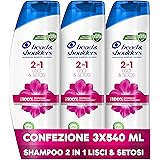 Head & Shoulders Antiforfora Shampoo + Balsamo 2in1 Lisci & Setosi, Per Capelli Secchi, Fino Al 100% Protezione Dalla Forfora