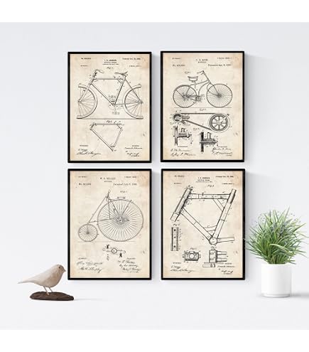 Fahrrad Poster Vintage Retro – Leinwanddruck 50x70 Cm, Motive Rennrad & Radfahren, Ohne Rahmen