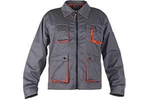 STENSO Desman - Chaqueta de trabajo multiusos para hombre - Gris / Naranja