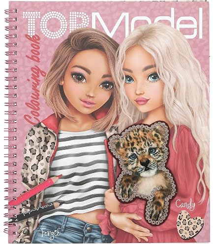 Depesche TOPModel Crée Ton Chien – Livre De Coloriage 40 Pages Avec 5 Feuilles D'autocollants – Activité Créative Pour Filles Dès 5 Ans