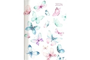 ‎ALPHA EDITION Ladytimer Butterfly 2024 - Schmetterling - Taschenkalender A6 (10,7x15,2 cm) - Weekly - 192 Seiten - Notiz-Buch - Termin-Planer - Alpha Edition