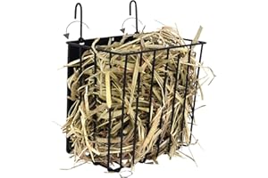 CCILAND Guinea Pig Rabbit Hay Feeder，Rabbit Feeder with Heavy-Duty Metal Frame Hay Holder for Bunny, Chinchillas, Guinea Pigs - 6.9x4.7x6.6 inch