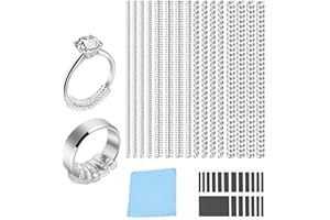 KUOXAN 18 Pack Ring Size Adjuster for Loose Rings, Ring Size Adjuster, Ring Adjuster, Ring Sizer Uk, Invisible Tightener Transparent Resizer with Polishing Cloth,Invisible Ring Size Adjuster Set.